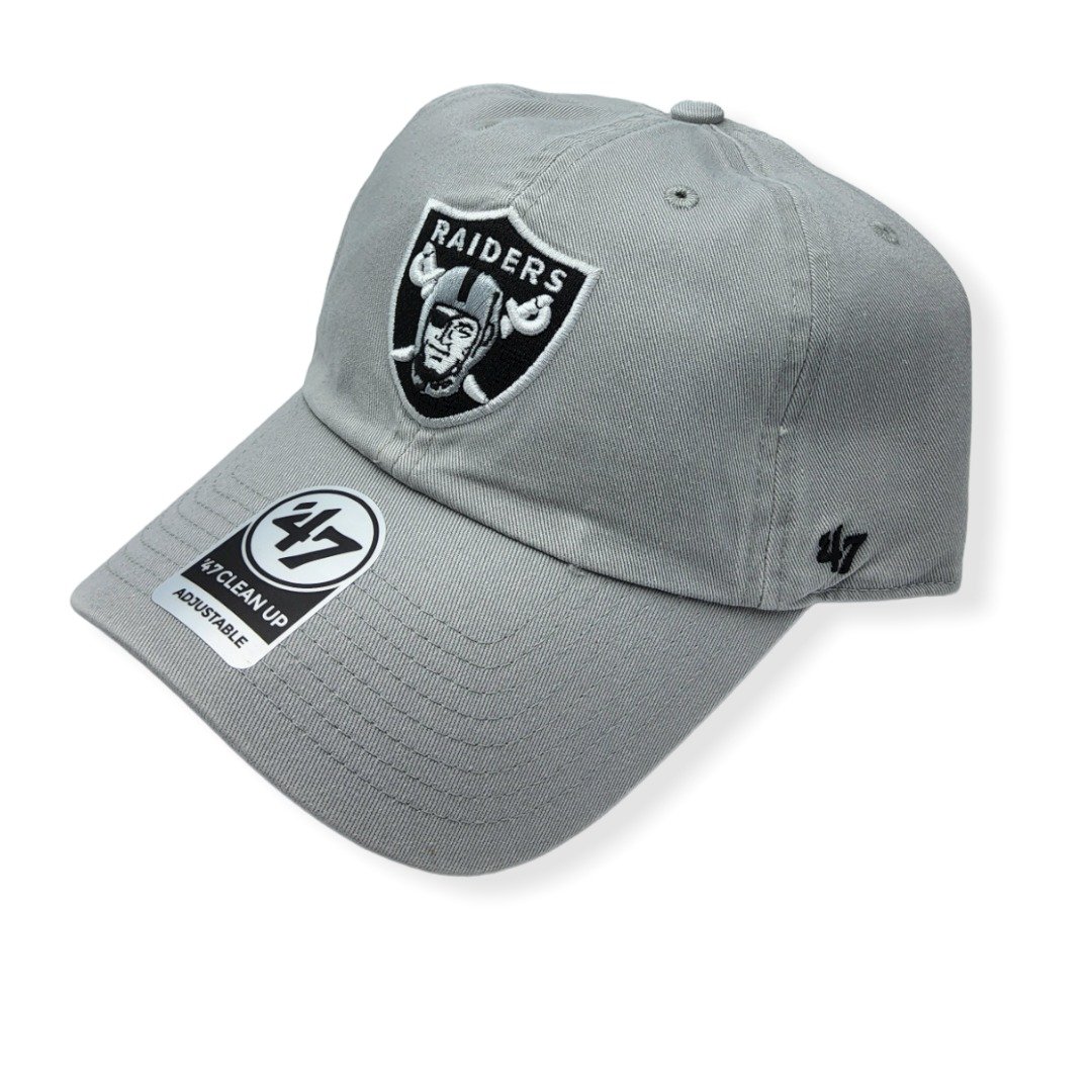 '47 Las Vegas Raiders Clean Up Steel Gray Adjustable Strap Hat Cap