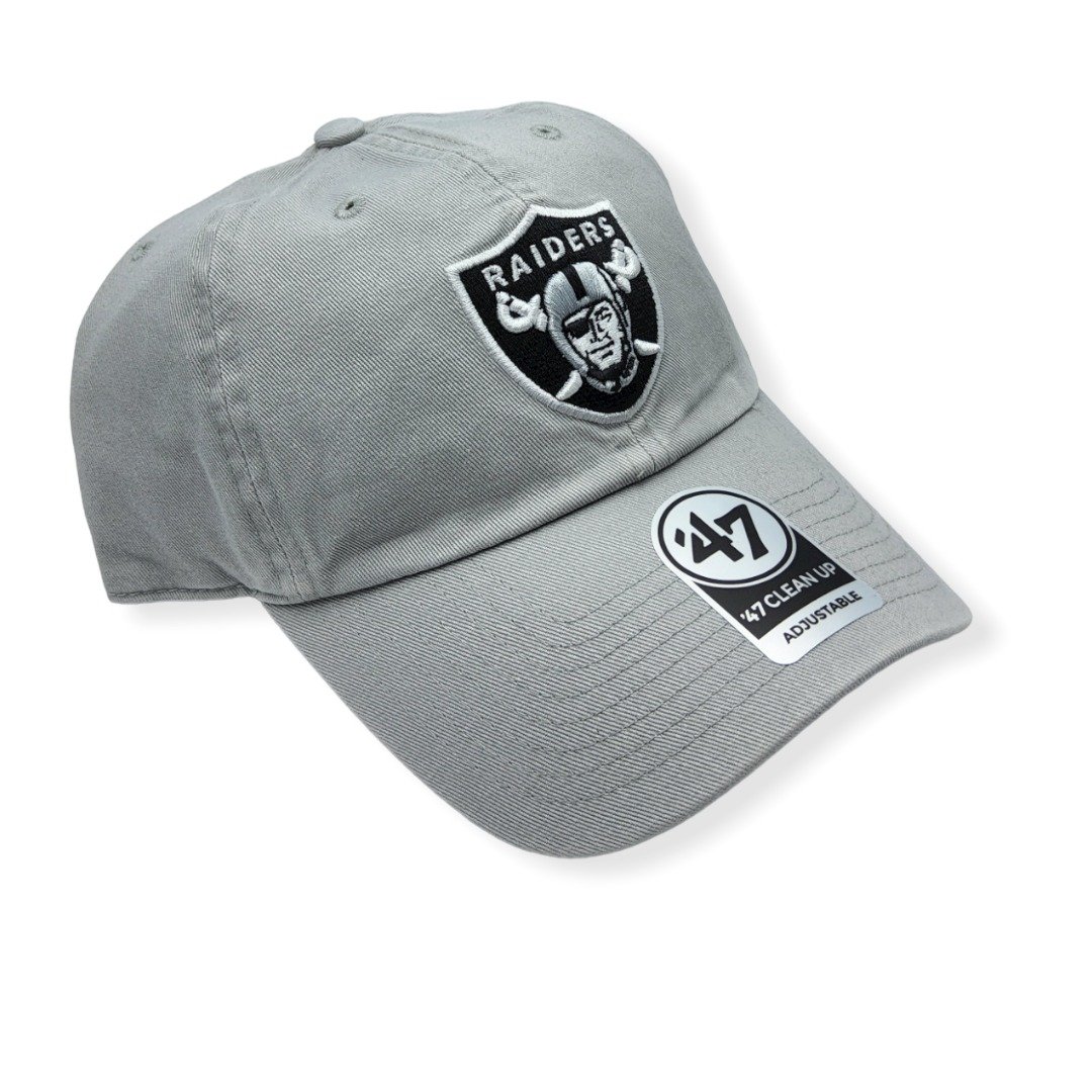 '47 Las Vegas Raiders Clean Up Steel Gray Adjustable Strap Hat Cap