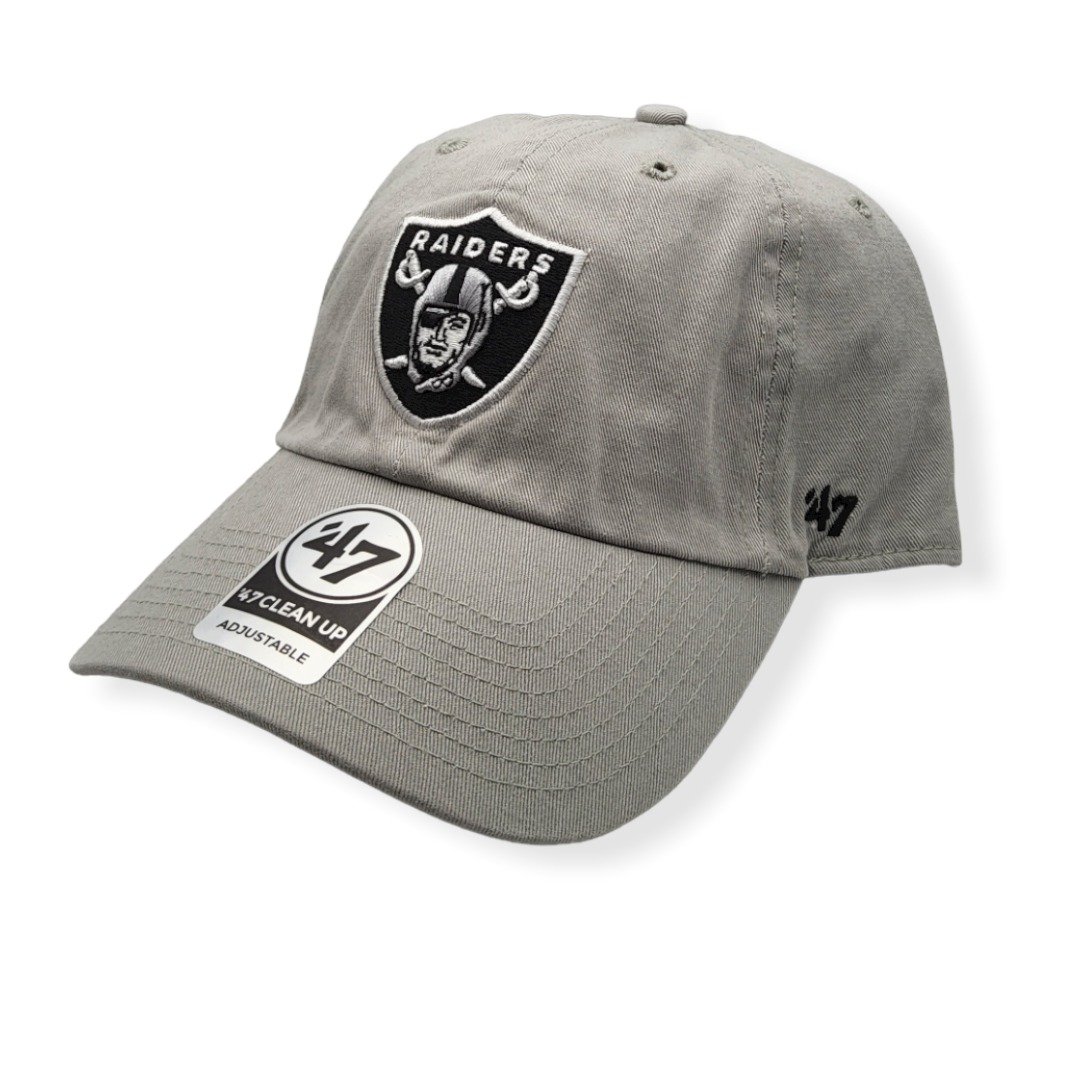 '47 Las Vegas Raiders Clean Up Gray Adjustable Strap Hat Cap