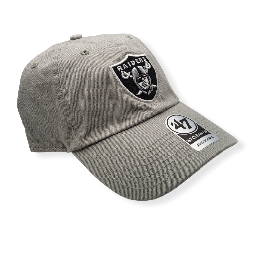 '47 Las Vegas Raiders Clean Up Gray Adjustable Strap Hat Cap