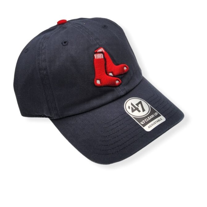 '47 Boston Red Sox Clean Up Navy/Socks Logo Adjustable Strap Hat Cap