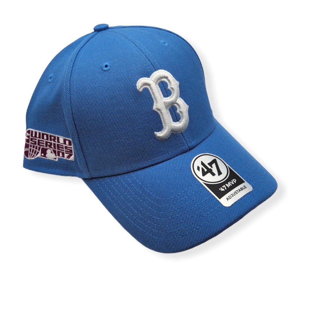 '47 Boston Red Sox MVP Sure Shot 2007 World Series Periwinkle Adjustable Snapback Hat Cap
