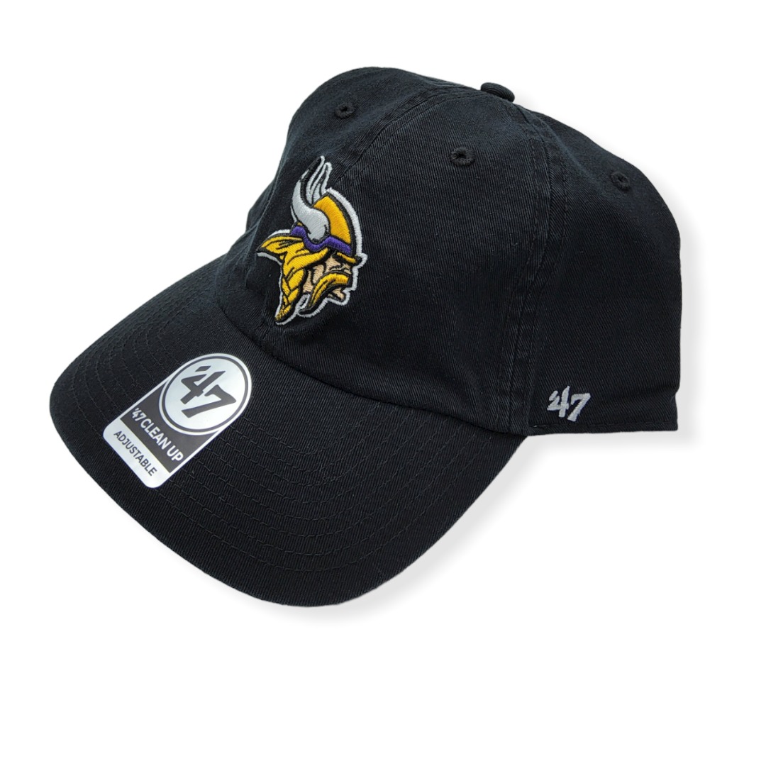 '47 Minnesota Vikings Clean Up Black Adjustable Strap Hat Cap