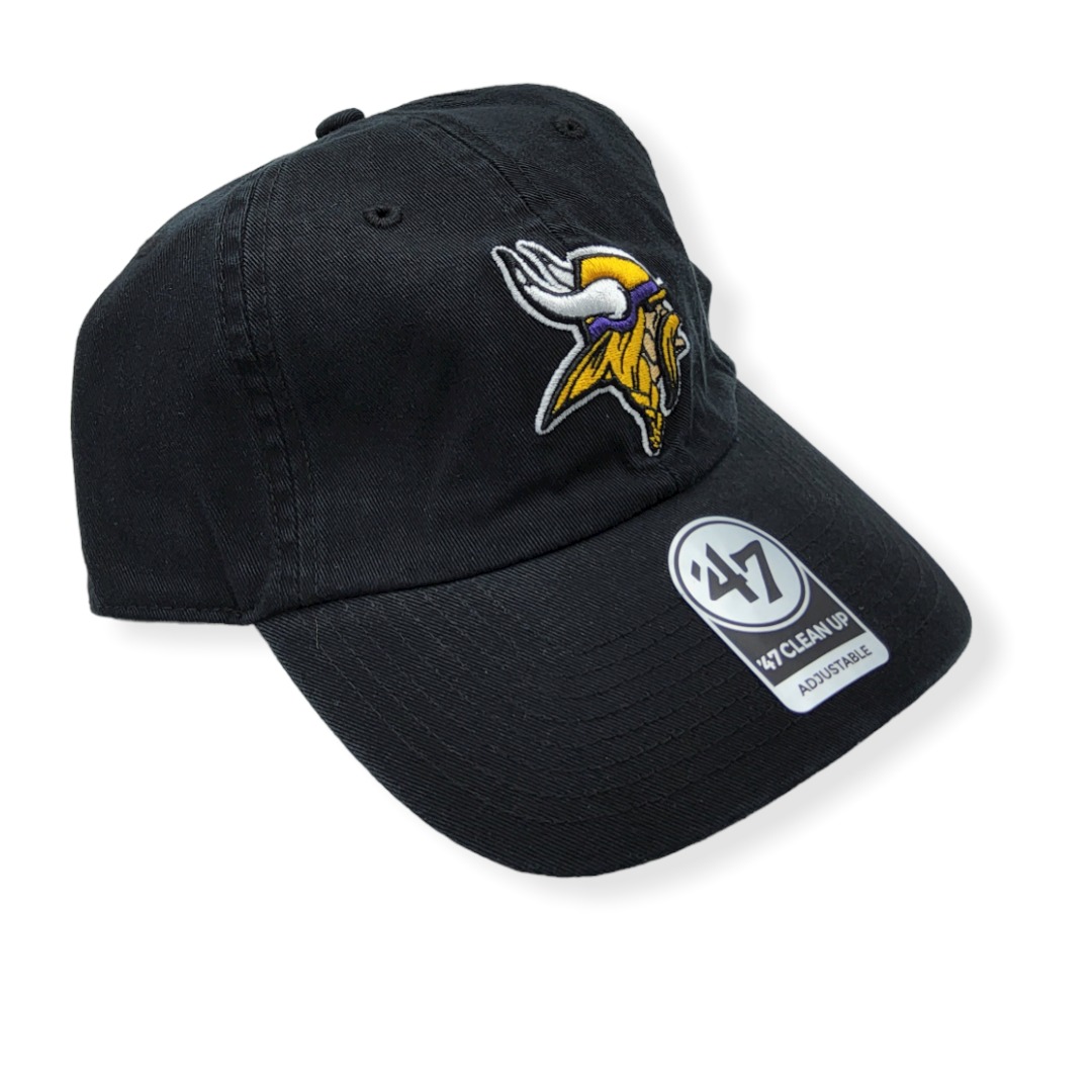 '47 Minnesota Vikings Clean Up Black Adjustable Strap Hat Cap