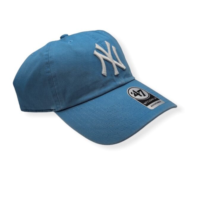'47 New York Yankees Clean Up Ballpark Columbia Blue/Pink Under Adjustable Strap Hat Cap