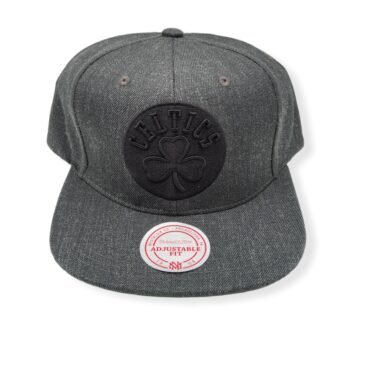Mitchell & Ness Boston Celtics Dark Heather Wool Current Logo Adjustable Snapback Hat Cap