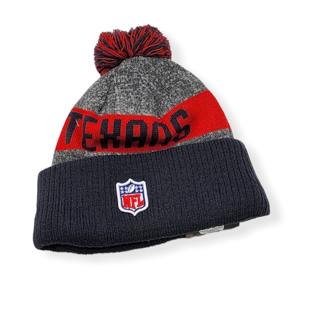 New Era Houston Texans Authentic 2016 Grey/Navy/Red Sideline Sport Knit Beanie Cold Weather Hat