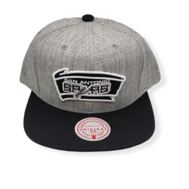 Mitchell & Ness San Antonio Spurs Grey Black Pop Hardwood Classics Adjustable Snapback Hat Cap