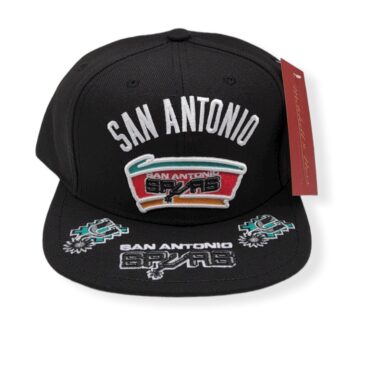 Mitchell & Ness San Antonio Spurs Front Loaded Black Adjustable Snapback Hat Cap