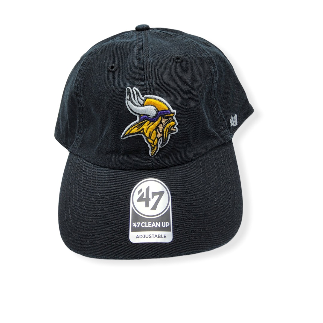 '47 Minnesota Vikings Clean Up Black Adjustable Strap Hat Cap