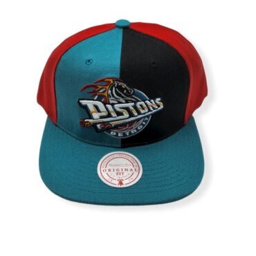 Mitchell & Ness Detroit Pistons Pinwheel Teal/Black Adjustable Snapback Hat Cap