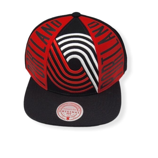 Mitchell & Ness Portland Trail Blazers Big Face Callout Hardwood Classics Adjustable Snapback Hat Cap