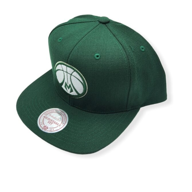 Mitchell & Ness Milwaukee Bucks Current Wool Solid Adjustable Snapback Hat Cap