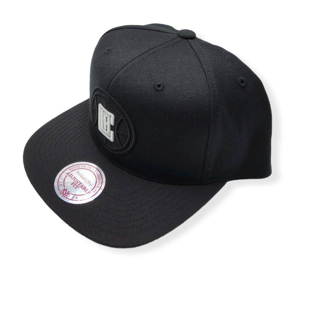 Mitchell & Ness Los Angeles Clippers BH72AL Black Adjustable Snapback Hat Cap
