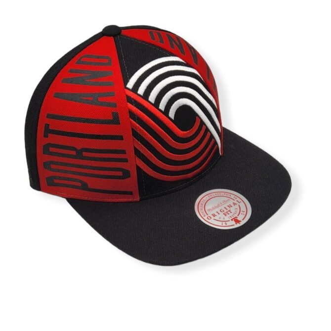 Mitchell & Ness Portland Trail Blazers Big Face Callout Hardwood Classics Adjustable Snapback Hat Cap