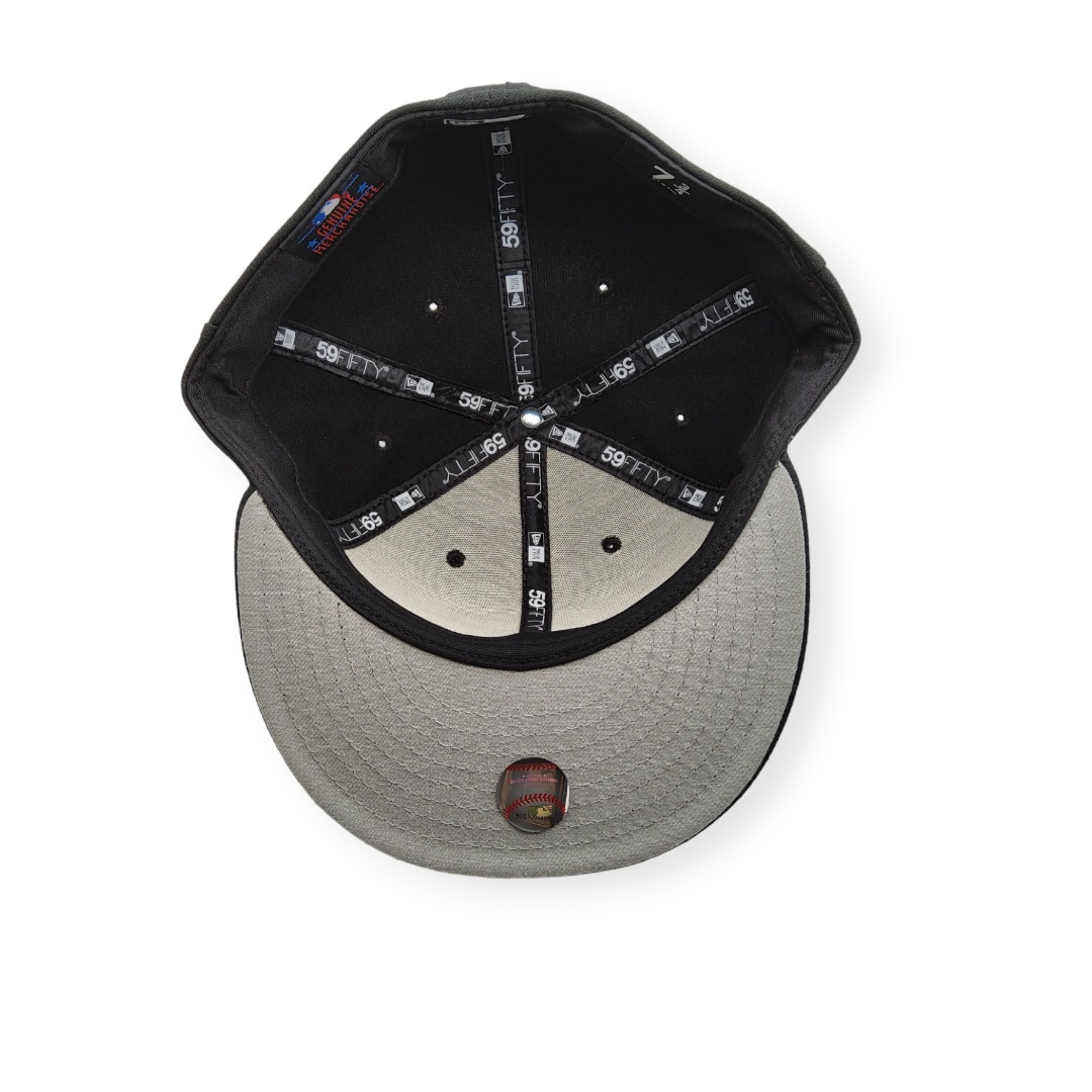 New Era Los Angeles Angels 59Fifty Black/Black Fitted Hat Cap Size 7 3/4