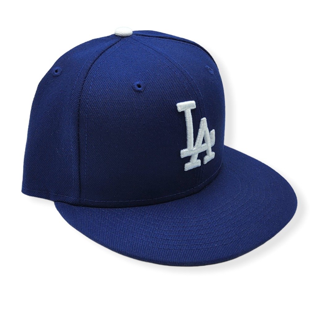 New Era Los Angeles Dodgers 59Fifty Basic Blue/White Logo Fitted Hat Cap Size 7