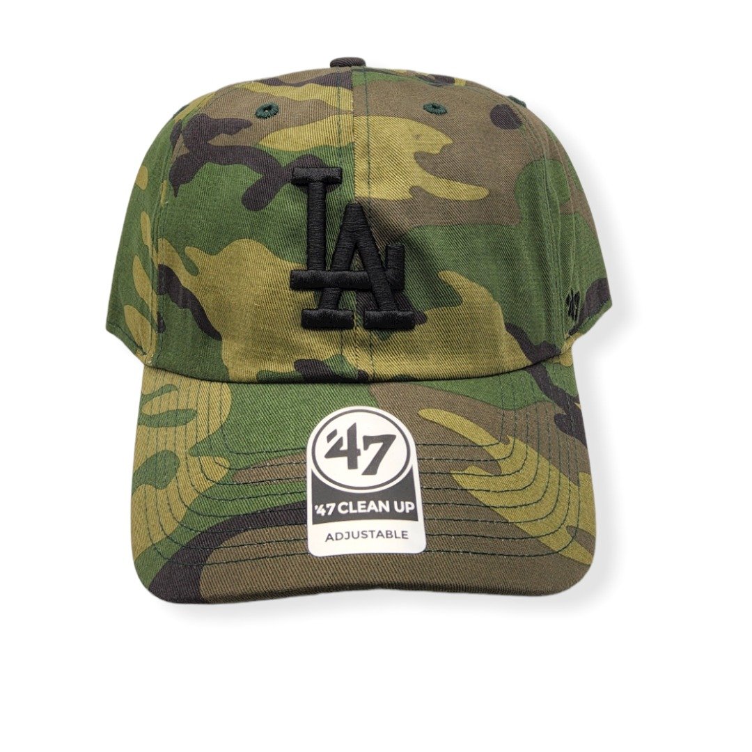 '47 Los Angeles Dodgers Clean Up Camo Unwashed Adjustable Strap Hat Cap