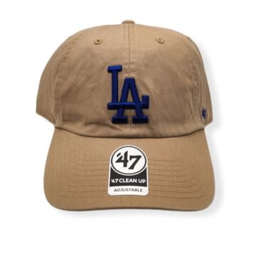 '47 Los Angeles Dodgers Clean Up Khaki/Blue Logo Adjustable Strap Hat Cap