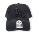 '47 Los Angeles Dodgers Clean Up Black Washed Adjustable Strap Hat Cap