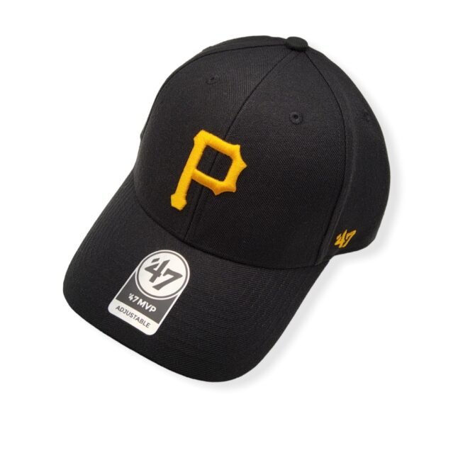 '47 Pittsburgh Pirates MVP Black/Yellow Logo Adjustable Strap Hat Cap