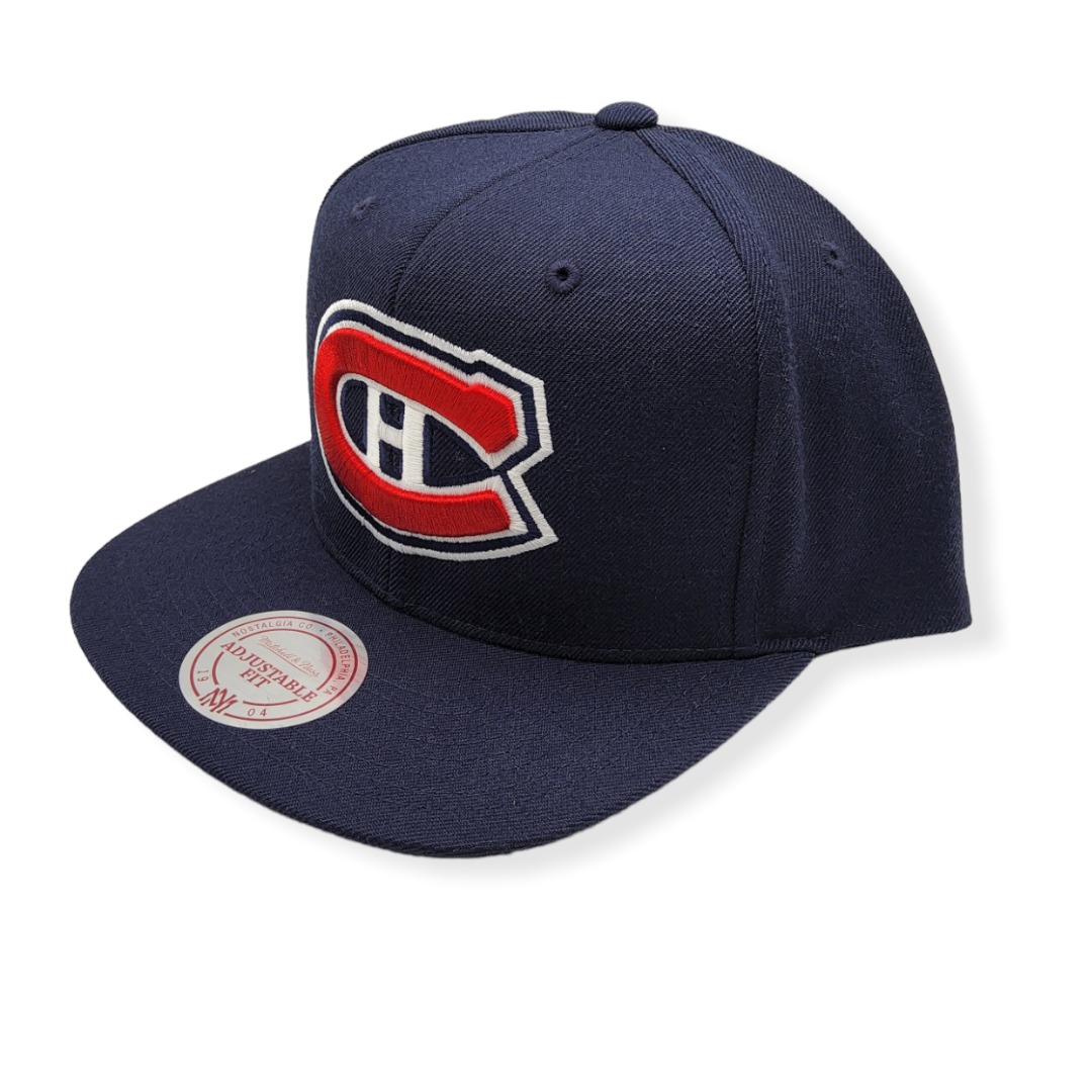 Mitchell & Ness Montreal Canadiens Wool Vintage Logo Adjustable Snapback Hat Cap