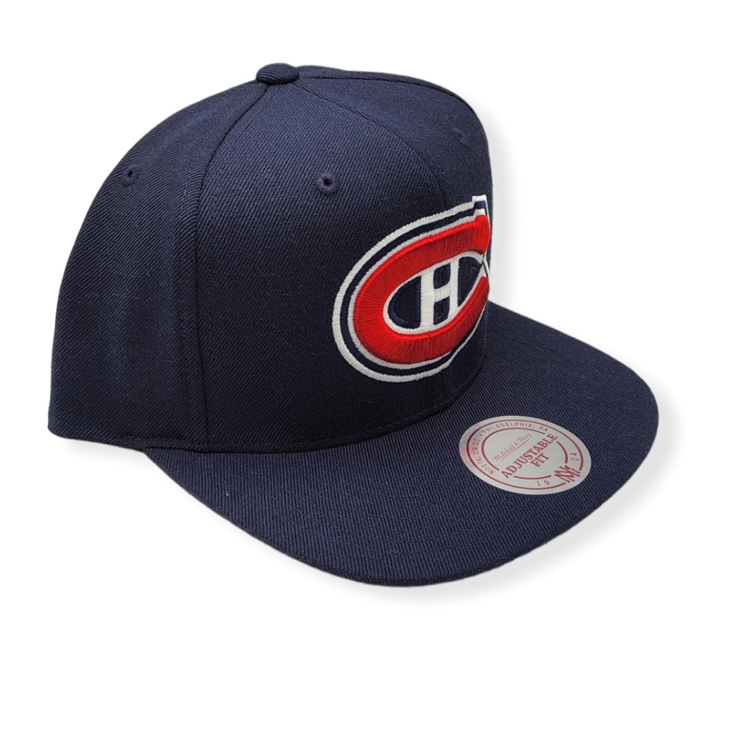 Mitchell & Ness Montreal Canadiens Wool Vintage Logo Adjustable Snapback Hat Cap