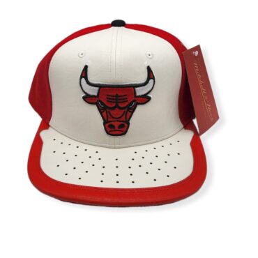 Mitchell & Ness Chicago Bulls Day One White/Red Adjustable Snapback Hat Cap
