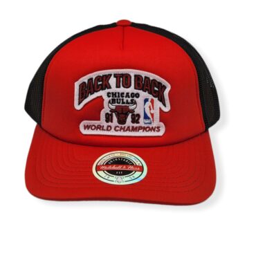Mitchell & Ness Chicago Bulls Championship Trucker Red Adjustable Snapback Hat Cap