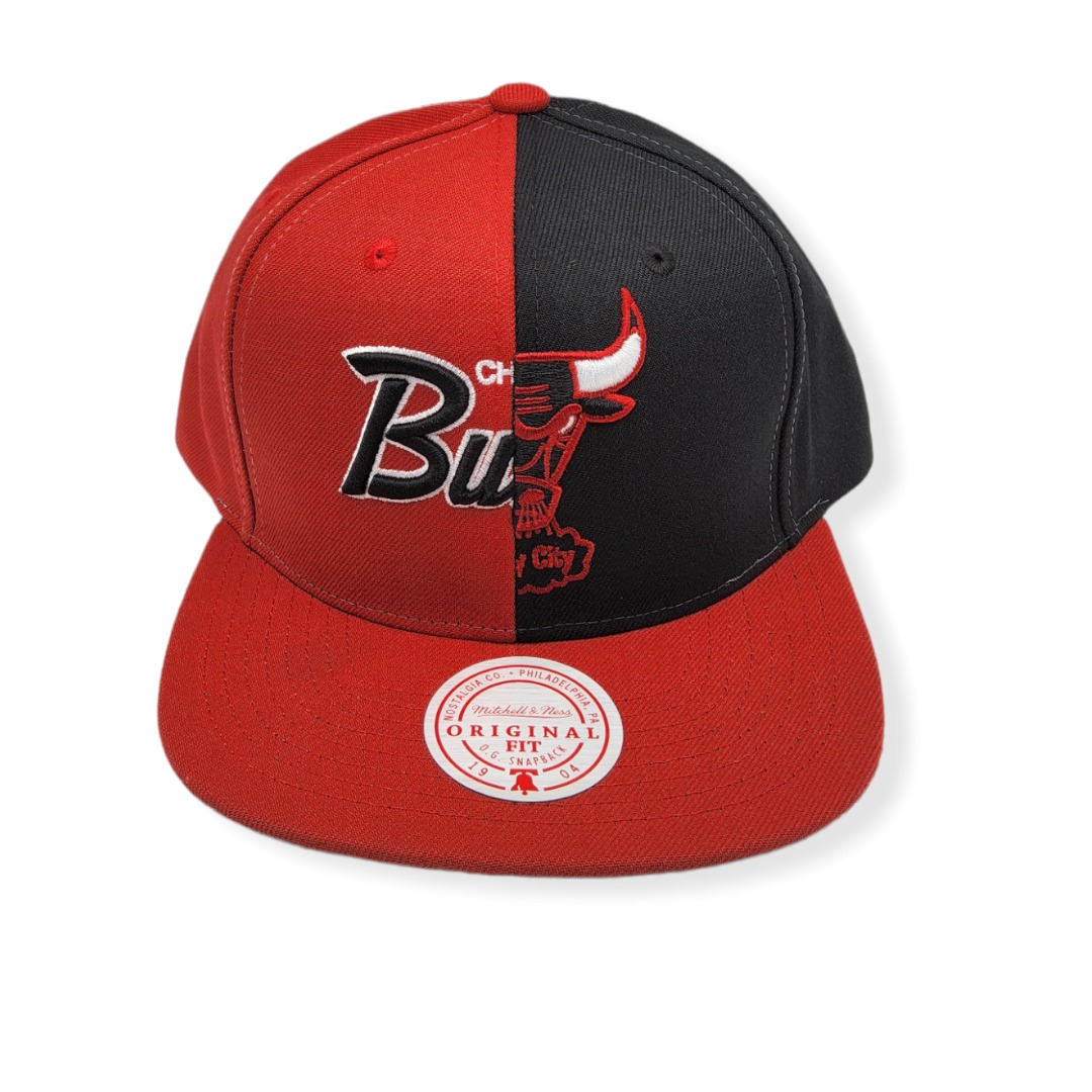 Mitchell & Ness Chicago Bulls Split Crown Hardwood Classics Red Adjustable Snapback Hat Cap