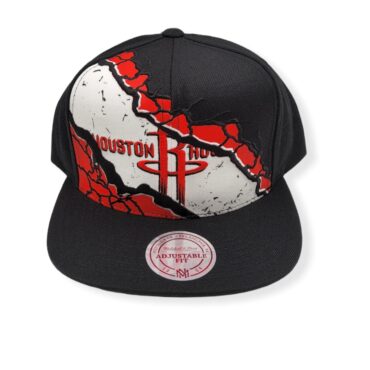 Mitchell & Ness Houston Rockets Peeled Black Adjustable Snapback Hat Cap