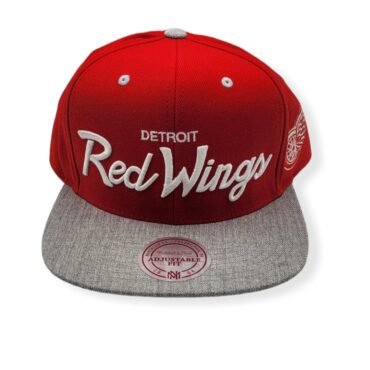 Mitchell & Ness Detroit Red Wings Heather Special Script Adjustable Snapback Hat Cap