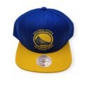 Mitchell & Ness Golden State Warriors 2 Tone Solid Wool Blue/Yellow Adjustable Snapback Hat Cap