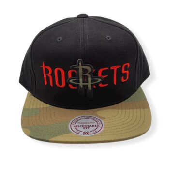 Mitchell & Ness Houston Rockets Woodland Covert II Adjustable Snapback Hat Cap