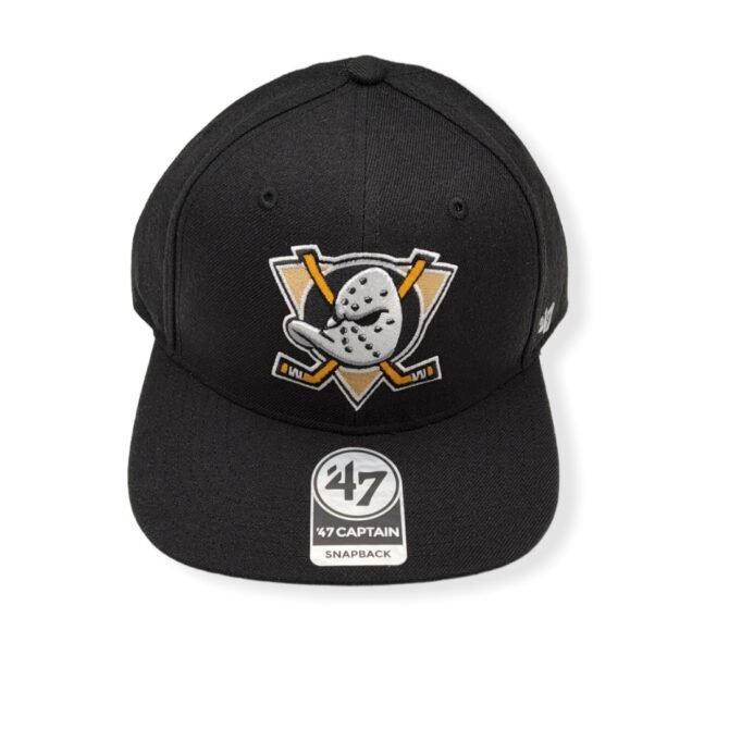 '47 Anaheim Ducks Captain No Shot Black Adjustable Snapback Hat Cap