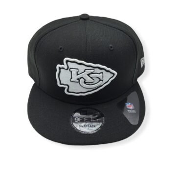 New Era Kansas City Chiefs 9Fifty Black/Black & White Logo Adjustable Snapback Hat Cap