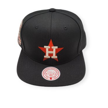 Mitchell & Ness Houston Astros Team Classic Coop Black Adjustable Snapback Hat Cap