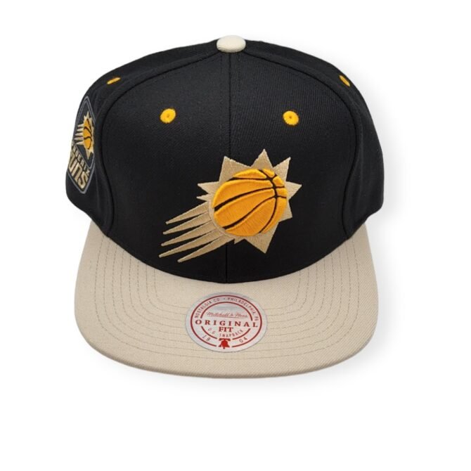Mitchell & Ness Phoenix Suns Pin Drop Black/Cream Adjustable Snapback Hat Cap