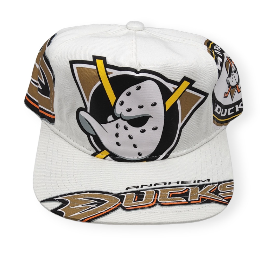 Mitchell & Ness Anaheim Ducks In Your Face Deadstock White Adjustable Snapback Hat Cap