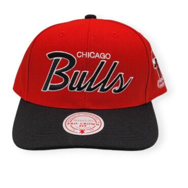 Mitchell & Ness Chicago Bulls Team Script 2.0 Pro Crown Red/Black Adjustable Snapback Hat Cap
