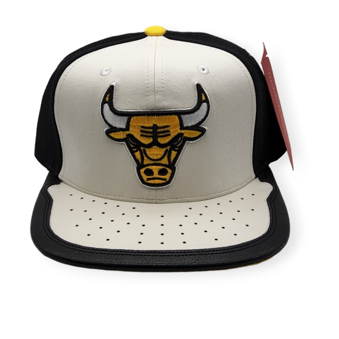 Mitchell & Ness Chicago Bulls Day One White/Yellow Adjustable Snapback Hat Cap