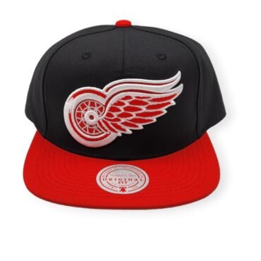 Mitchell & Ness Detroit Red Wings Team 2 Tone 2.0 Black/Red Adjustable Snapback Hat Cap