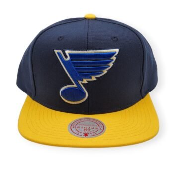 Mitchell & Ness St. Louis Blues Team 2 Tone 2.0 Blue/Yellow Adjustable Snapback Hat Cap