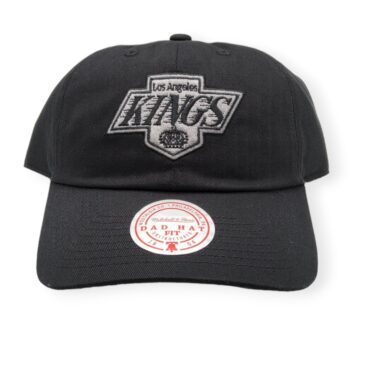 Mitchell & Ness Los Angeles Kings Team Ground 2.0 Black/Chevy Logo Adjustable Strapback Dad Hat Cap