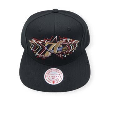 Mitchell & Ness Philadelphia 76ers Team Vibes Black Adjustable Snapback Hat Cap