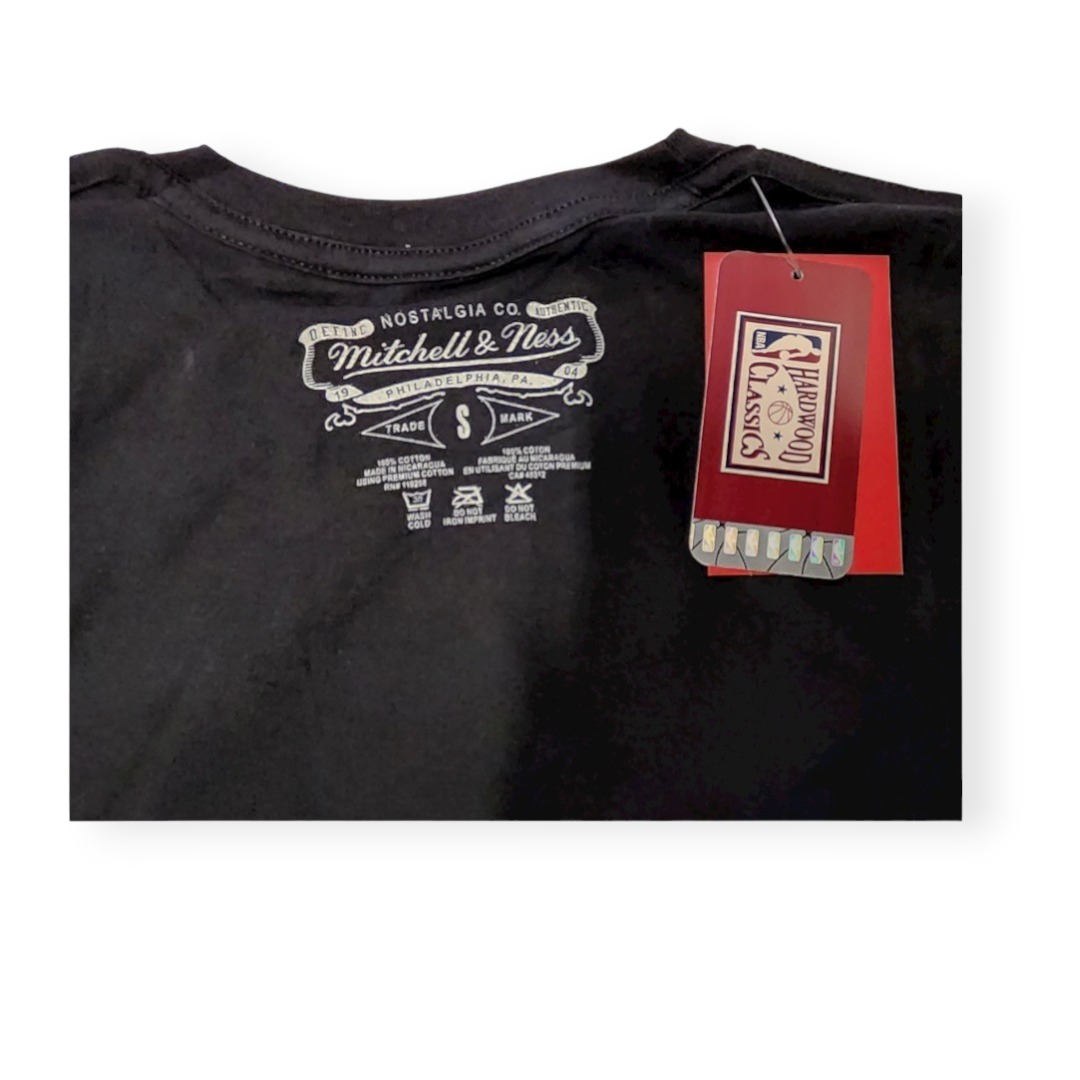 Mitchell & Ness Chicago Bulls Green 6X Champions Hardwood Classics Black Tee Shirt Size XL