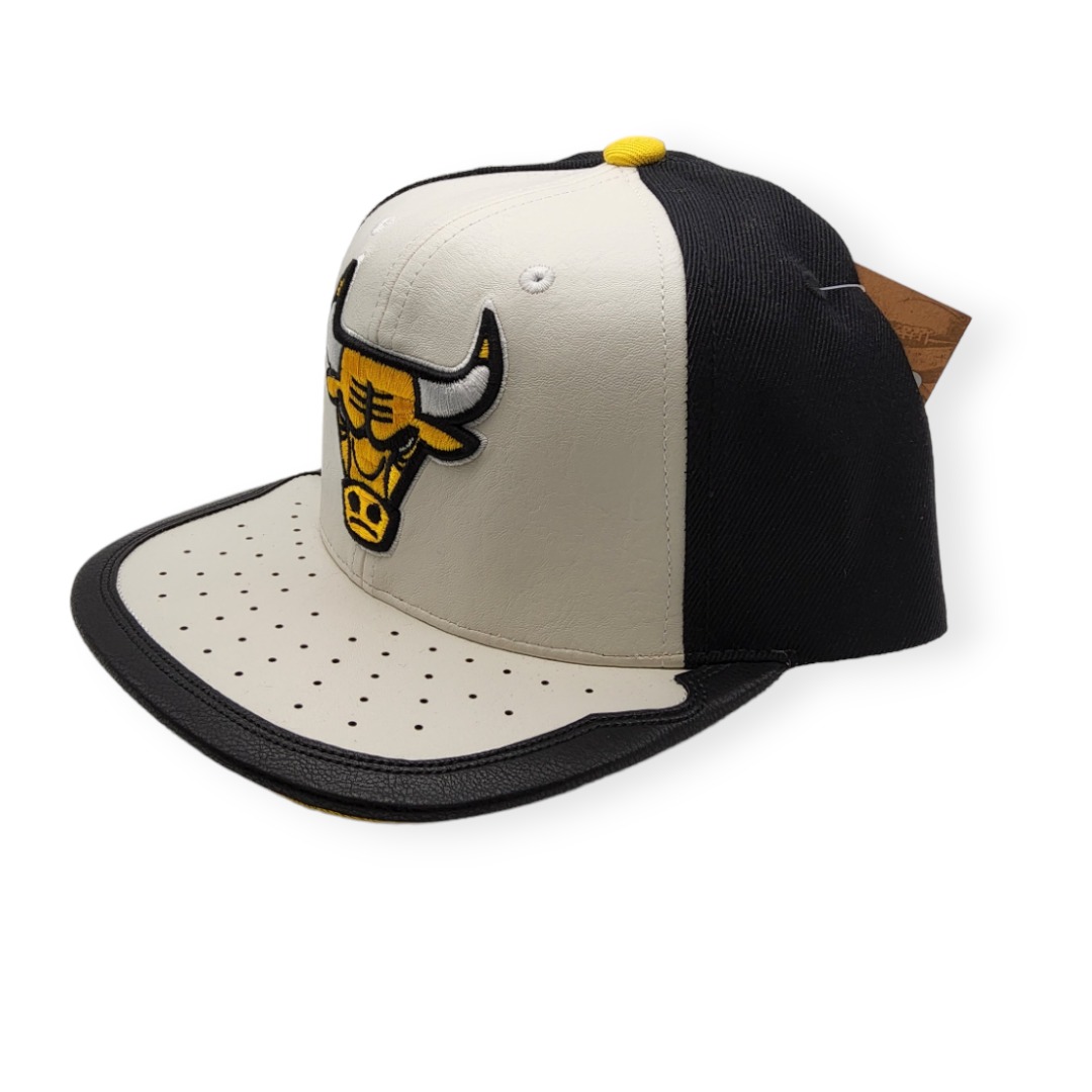 Mitchell & Ness Chicago Bulls Day One White/Yellow Adjustable Snapback Hat Cap