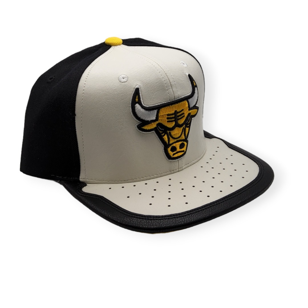 Mitchell & Ness Chicago Bulls Day One White/Yellow Adjustable Snapback Hat Cap