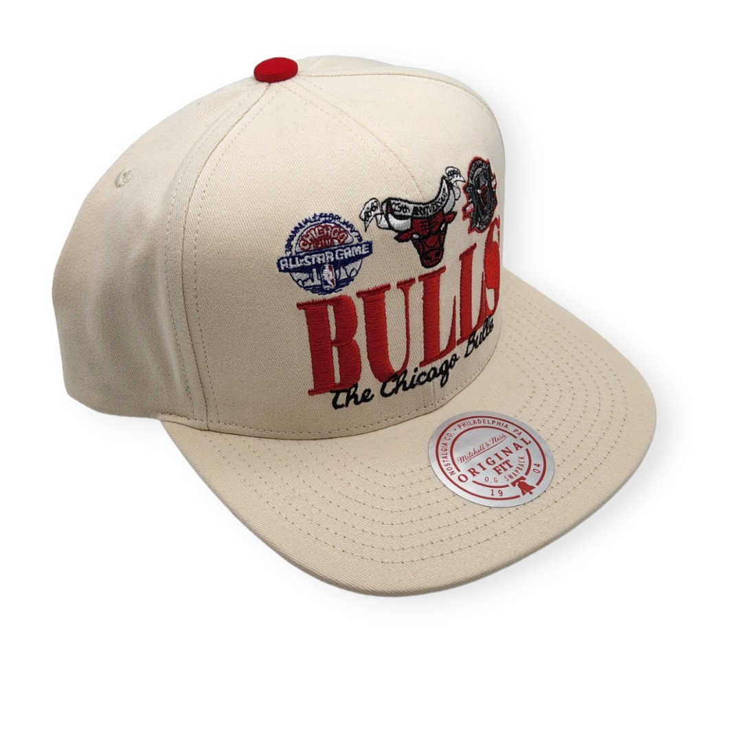 Mitchell & Ness Chicago Bulls Reframe Retro Off White Adjustable Snapback Hat Cap