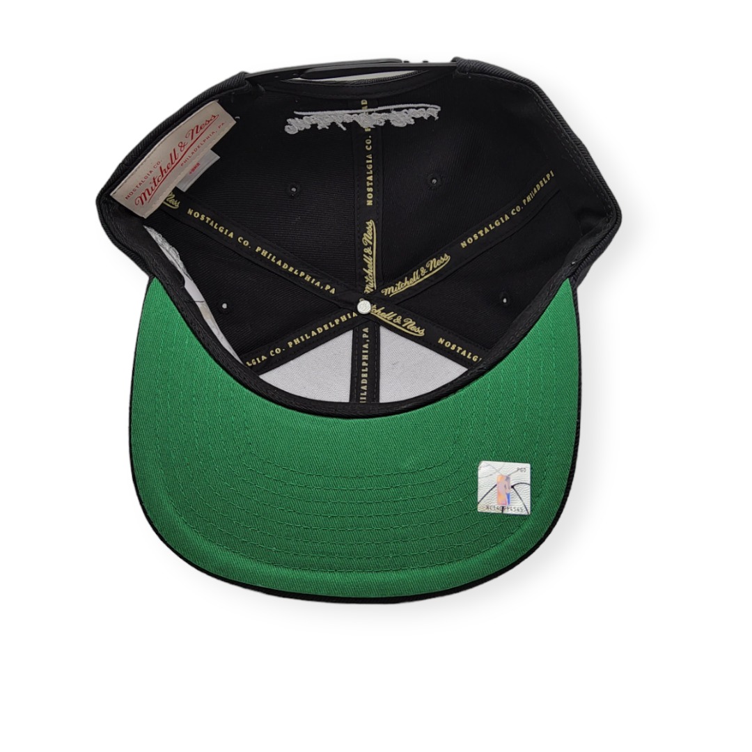 Mitchell & Ness Boston Celtics Team Script 2.0 Black Adjustable Snapback Hat Cap